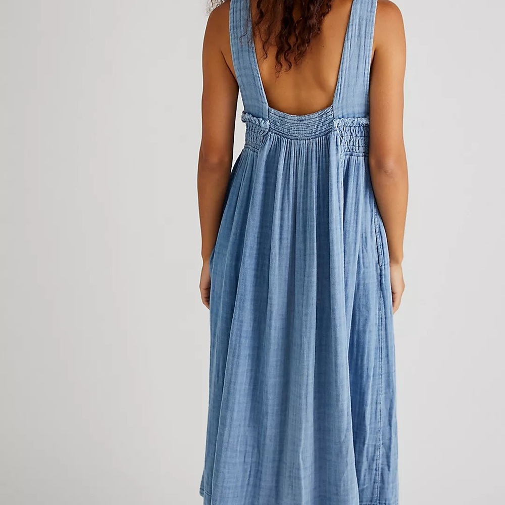 Free People Indigo Delphine Midi Dress - Picture 2 of 6
